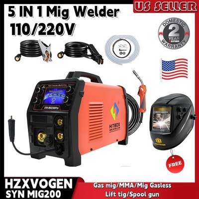 HITBOX 200A 5in1 Combi MIG Welder TIG MMA MIG IGBT Inverter for Alu,Steel NEW