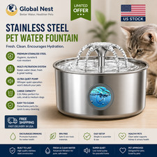Cat Water Fountain Stainless Steel 108oz/3.2L Automatic Pet Dog Water Fountain..