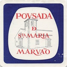 Pousada D Santa Maria Marvao Portugal Vintage Hotel Inn Luggage Label Church