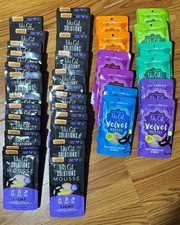 HUGE LOT of 36 POUCHES (2.4oz) Tiki Cat Velvet Mousse Solutions VARIETY Exp 2027 6.67 per gallon