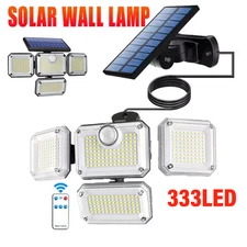 3000LM Solar Lights Outdoor Waterproof Motion Sensor Security 333 LED Wall Lamp