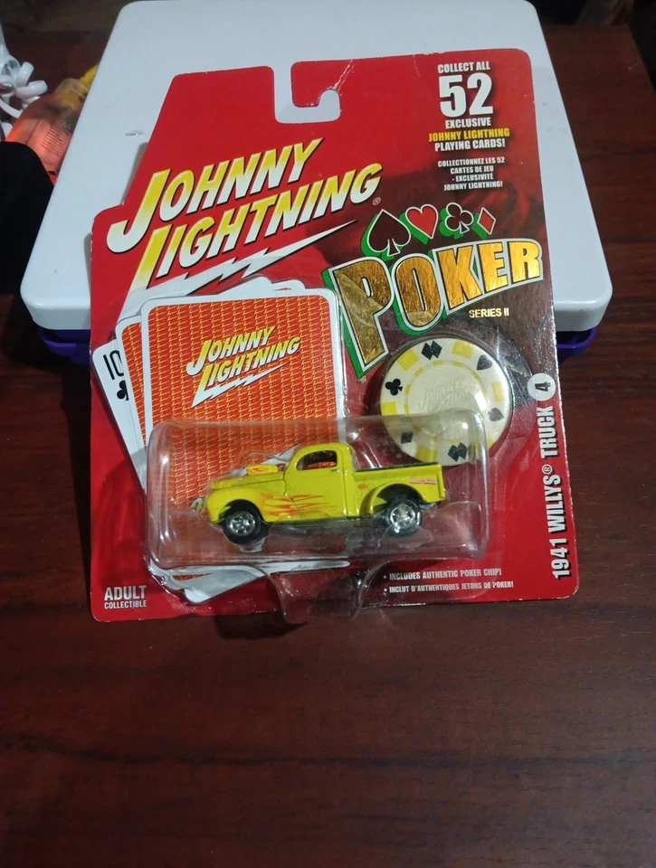 Johnny Lightning Poker Series II 1941 WILLYS TRUCK 1:64 White Lightning Chase - Image 2 of 3
