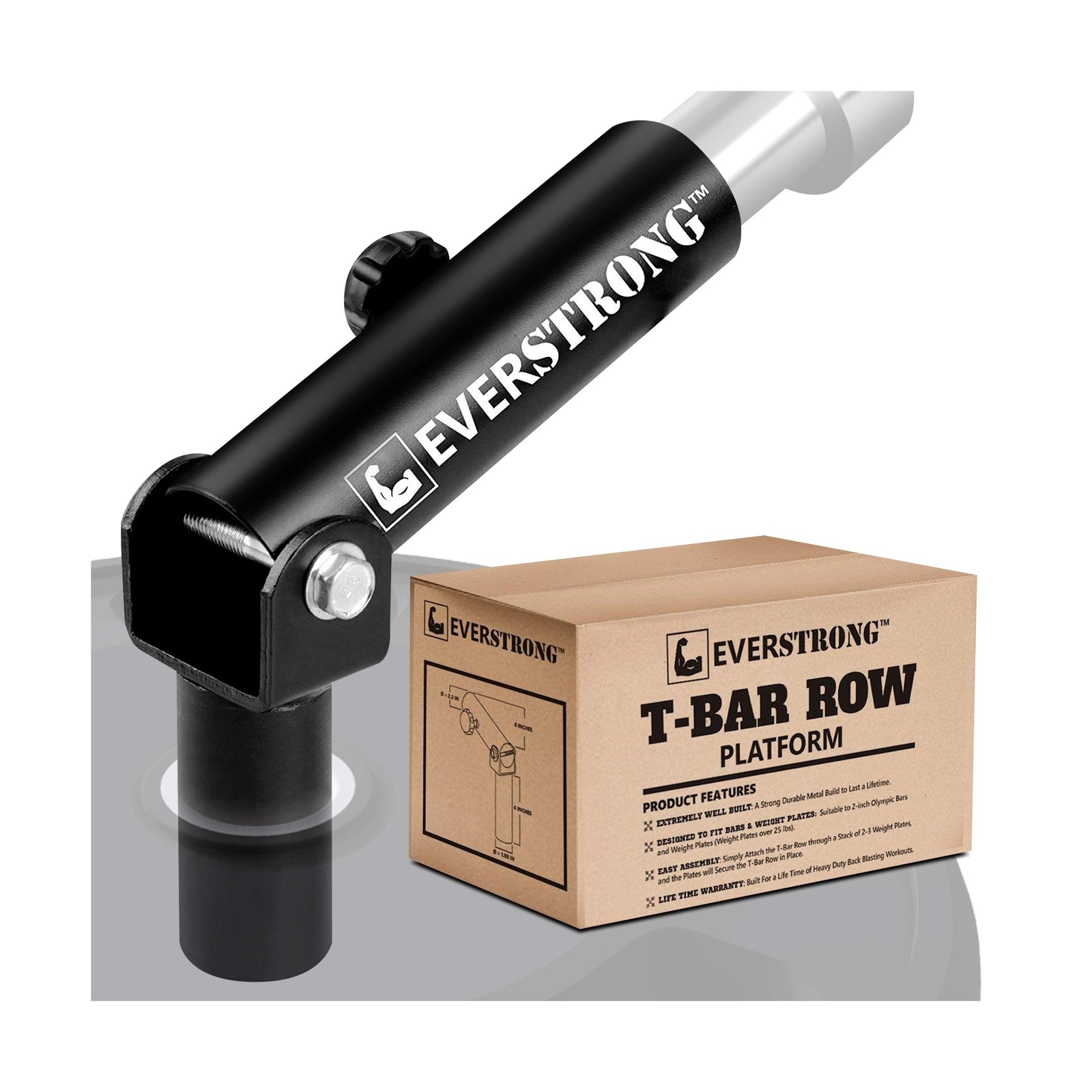 EVERSTRONG T Bar Row Olympic Bars - Gym Equipment for Landmine Attachment - H...