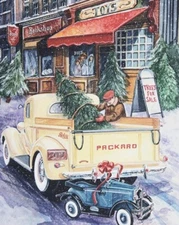 Riley Blake - A Nostalgic Christmas - Loading The Truck Quilting Fabric Panel