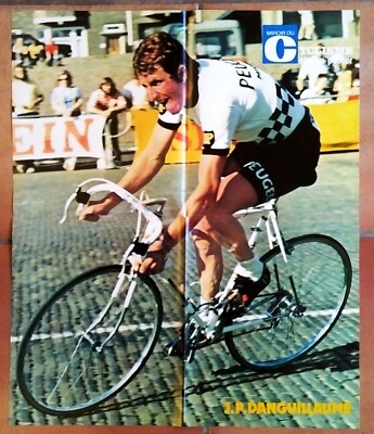 RADSPORT TOUR DE FRANCE 1975 POSTER JEAN PIERRE DANGUILLAUME TEAM PEUGEOT