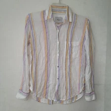 Rails Shirt Womens XXS Charli Merida Stripe Lightweight Linen Beach Button Up