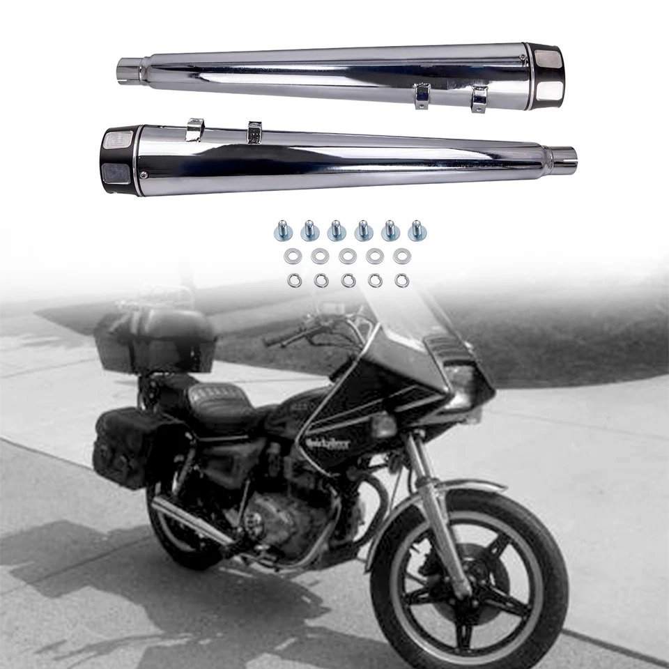 Tubos de escape silenciadores antideslizantes para megáfono de 4" para Harley Touring 1995-2016 Foto 2 de 4