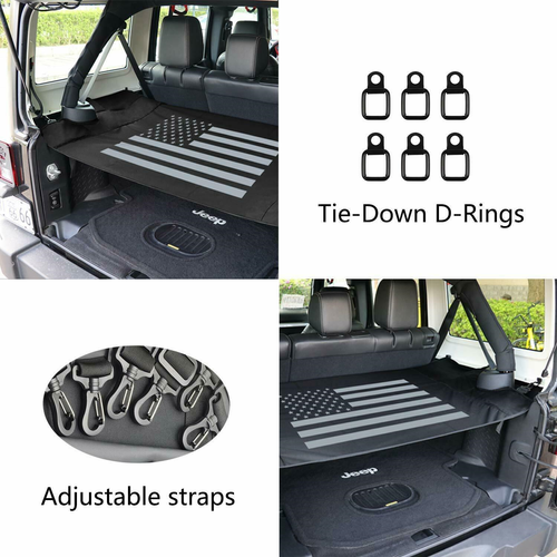 CTY-Auto Cargo Cover Trunk Shade For Jeep Wrangler JL JLU 2018-2020 – Black Nylon, Foldable