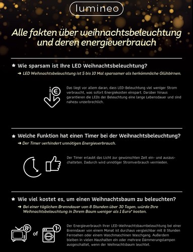 Lumineo Lichterkette Cluster 3000 LED 28 m warm weiß, schwarzes Kabel - Bild 7 von 8