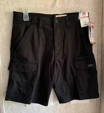 Wrangler Men's Shorts Cargo New Relaxed Fit Size 32 Inseam 9.5 Stretch Black