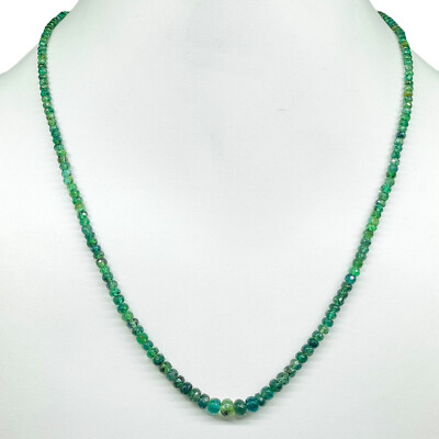 Single Strand Natural Zambian Emerald Necklace Faceted Beads