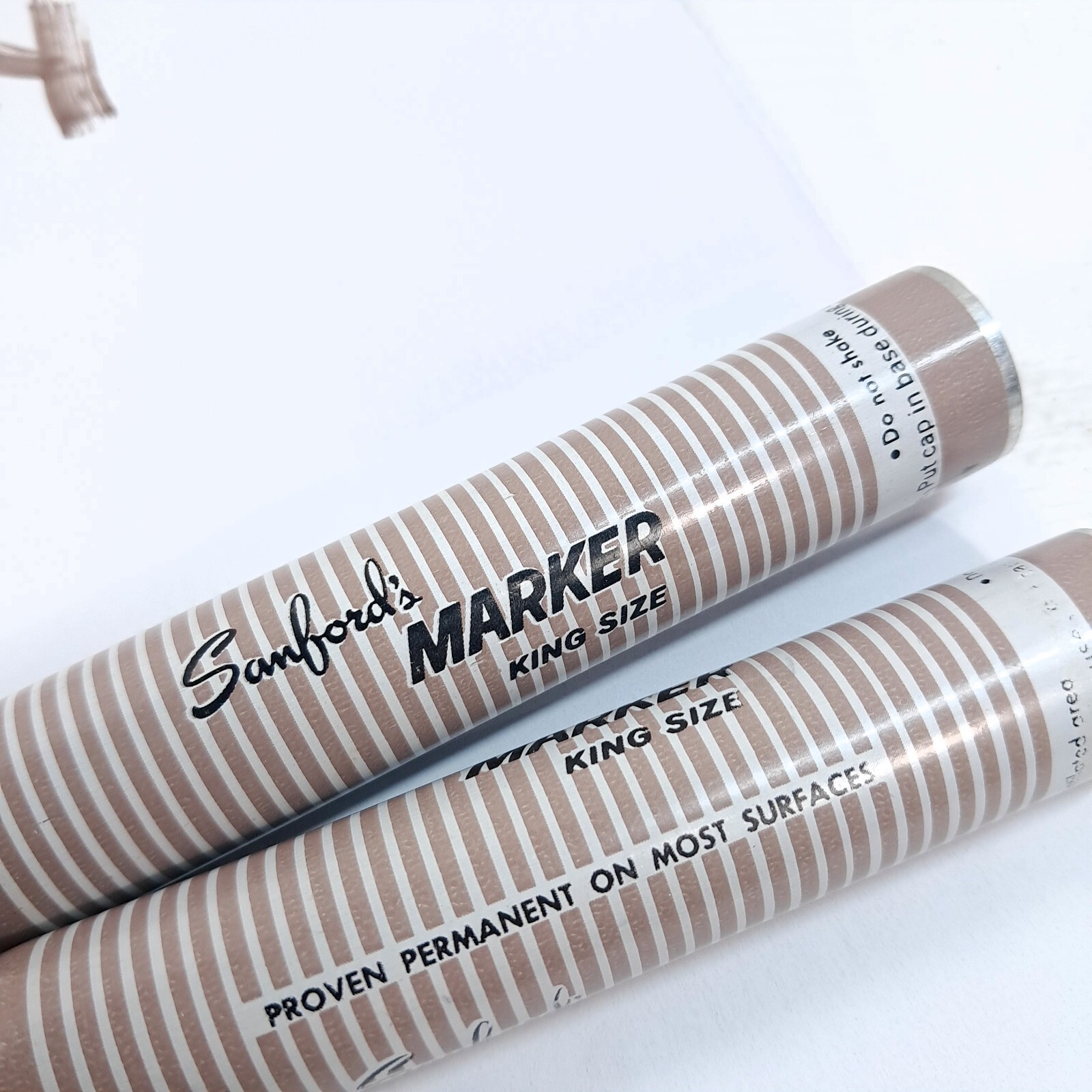 Vintage Sanford's King Size Markers x2 set Black stinky Smelly ink metal WORKS!