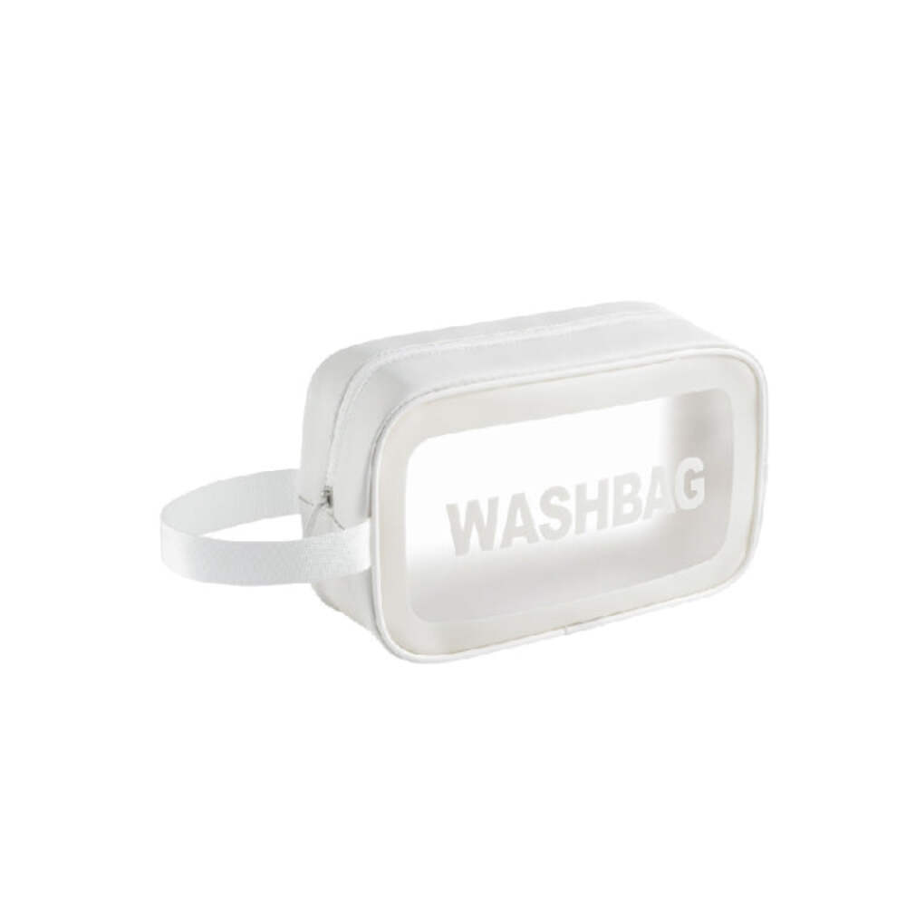 PVC Transparent Waterproof Portable Cosmetic Bag, Size: S (White)