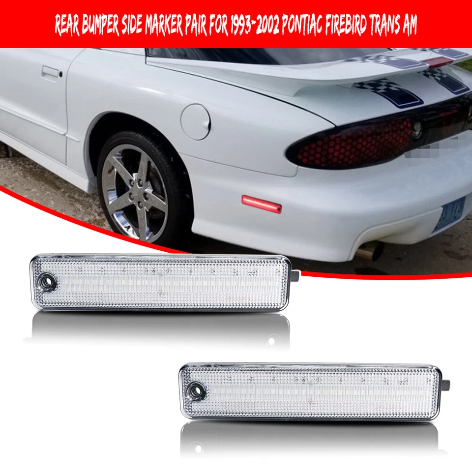 Luzes indicadoras laterais traseiras de LED vermelhas claras Pontiac Firebird Trans AM 1993-2002 - Imagem 2 de 4