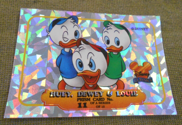 #D50. 1992 DISNEY CLASSIC SILVER PRISM CARD - #11 HEUY DEWEY & LOUIE