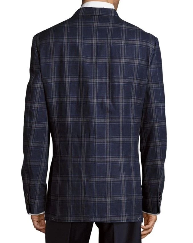 Tommy Hilfiger 135013 Mens 'Ethan" Grey/Navy Plaid Window Blazer Jacket sz. 38R - Image 2 of 2
