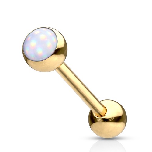Steel Tongue Piercing - Barbell - Different Colors - Glitter Epoxy - Picture 9 of 13