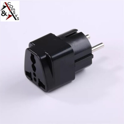 Reiseadapter UK GB USA auf EU Strom Netz Adapter Schuko Stecker Kopfer US Black
