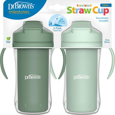 Dr. Brown'S Milestones Insulated Sippy Cup with Straw and Handles, Spill-Proof T
