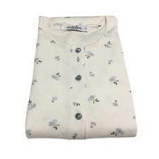 AMICA women's nightgown white/blue mod 72A355 100 cotton MADE IN ITALY