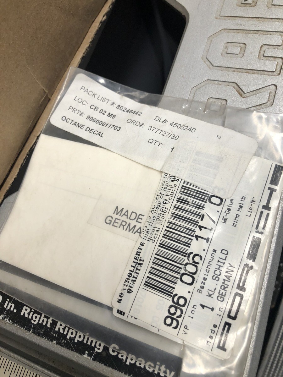 PORSCHE OEM 2005 2006 2007 Boxster Fuel Gas Label 99600611700 | eBay