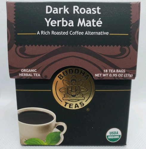 Buddha Teas Certified Organic Dark Roast Yerba Mate 18 Tea Bags - 第 1/2 張圖片