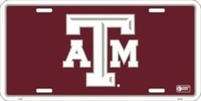 Texas A M Aggies Logo Car Tag Auto College License Plate NCAA New