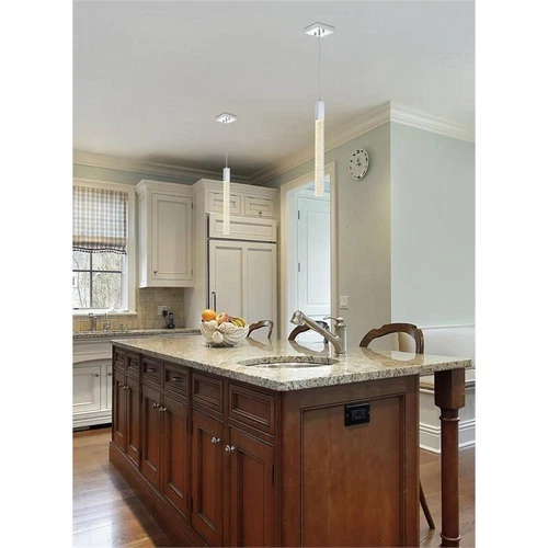 Elegant Lighting Weston 1-Light Modern Metal and Crystal Pendant in Chrome - Picture 2 of 8