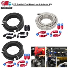 4AN|6AN|8AN|10AN|12AN Fuel Hose Line w/ Swivel Hose End Fitting Kit 10/20 FT