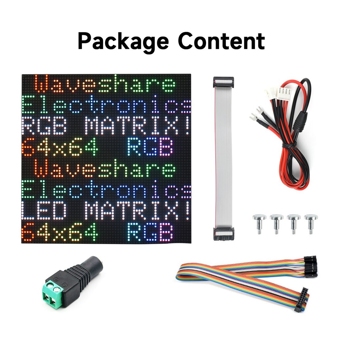 Waveshare RGB full-color LED Matrix Panel, 2mm Pitch, 64x64 Pixels