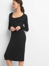 NWOT Gap Scoopneck ribbed midi dress, Black SIZE XXL        #118909 W0426H
