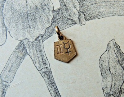 Pendentif Médaille Vintage Gémeaux En Argent Sterling - Années 60/70 - Jamais Porté