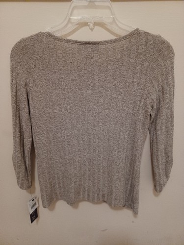 NEW! BCX Junior's Women's Knit Twist-Front Pull over Top Beige Size XS - Picture 7 of 7
