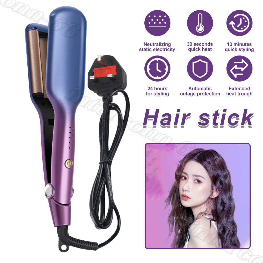 Triple Barrel Ceramic Hair Curler Curling Iron Salon Styler Wave Waver Purple