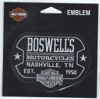 Harley Davidson Motor Cycle Emblem Patch Boswell's Motorcycles Nashville TN 1950