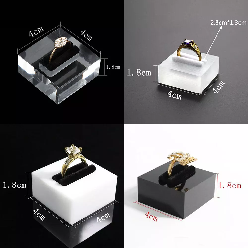 Acrylic Ring Display Stand Jewelry Retail Holder Organizer Rings Support Rack