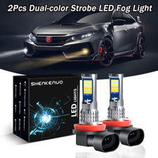 For Acura Tl 2007-14 2x H8h11 Led Fog Light Bulbs Flash Dual Color Whiteyellow