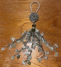 White/Grayish Homemade Beaded Strands Keyring Keychain
