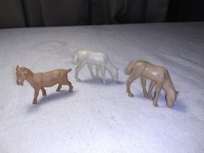 Vintage Auburn Rubber Co. Farm Western Animals Goat Horses Foals No Stands x3