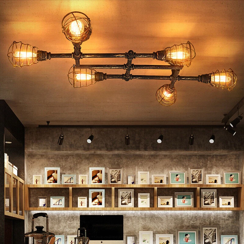 Iron Pipe Ceiling Light Shelly Lighting