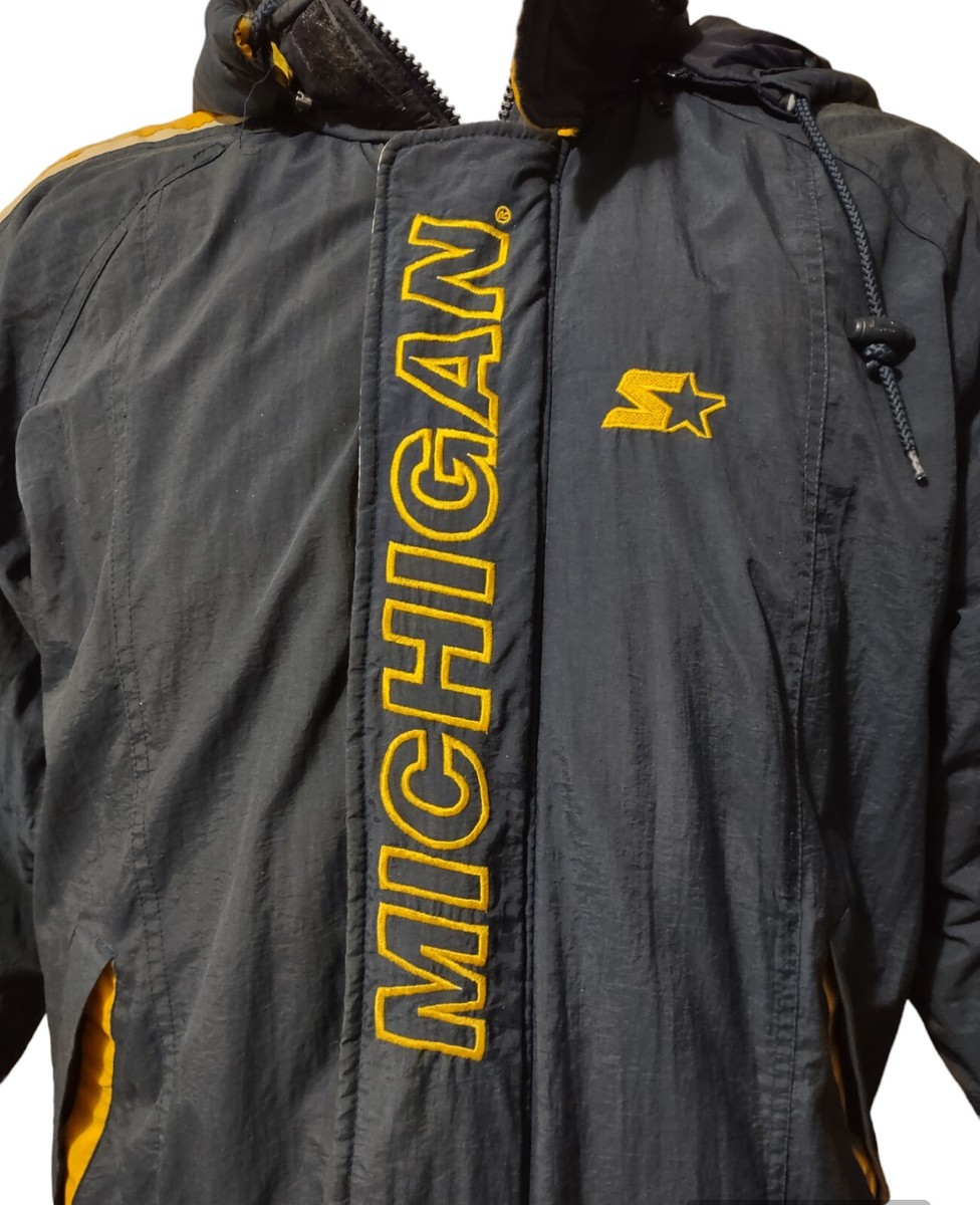 Starter Jacket Michigan Wolverines Winter Coat Vintage Full Zip