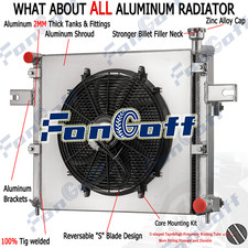 3-row Aluminum Radiator Shroud Fan Fit Jeep Grand Cherokee Wj Wg 4.7l V8 1999-05