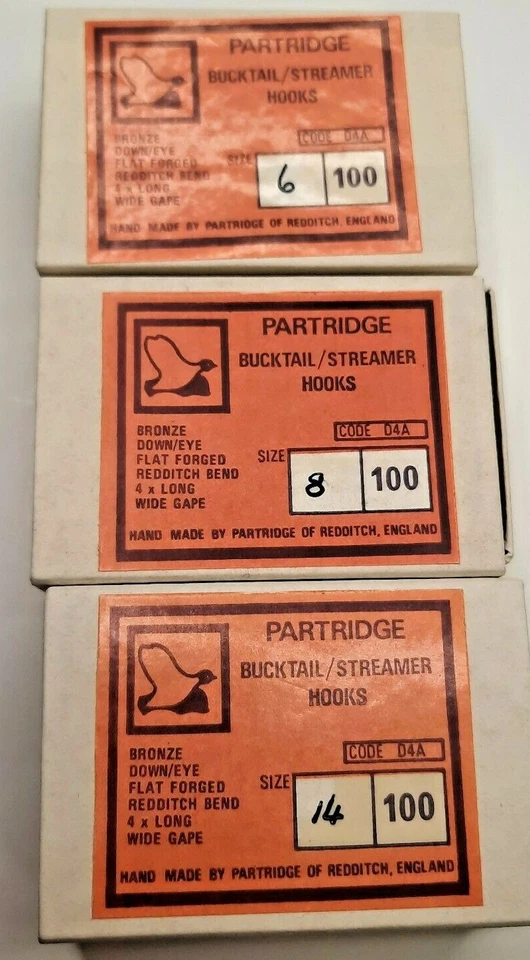 Ganchos de perdiz D4A transmisor bucktail 4x largo ancho hueco 6, 8, 14 ganchos para atar moscas Foto 3 de 3