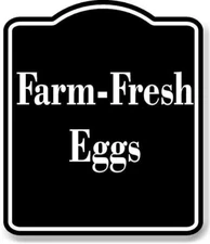 Farm Fresh Eggs BLACK Aluminum Composite Sign