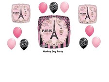 12pc Balloon Set Paris New France Party Eiffel Tower Gift Decorations Favors Bo