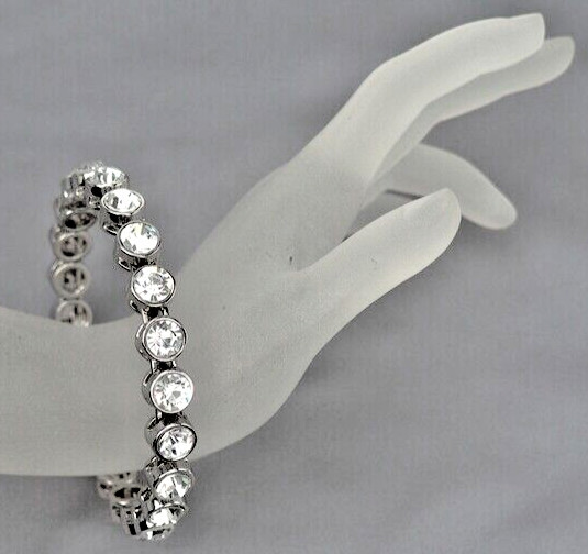 Chicos Pulsera Plata Magnético Transparente Cristal Blanco Piedra de Nuevo
