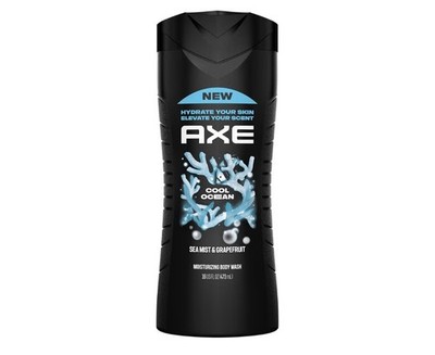 AXE Cool Ocean Body Wash Men 12H Fresh Scent Essential Oils 16oz Clean