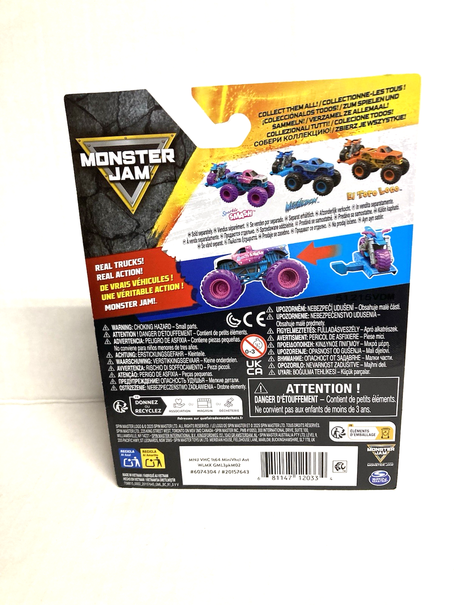 MONSTER JAM 2026 SPARKLE SMASH & DIRT BIKE VEHICLE 2 PACK 1:64 | eBay