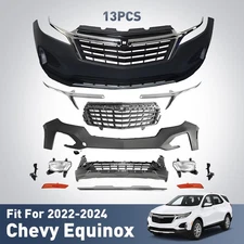 Front Bumper Cover Grille Assembly Kit For 2022-2024 Chevy Equinox w/ Fog Lights