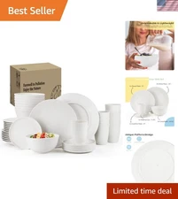 Versatile Ivory White 40-Piece Dinnerware Set - Safe & Stylish for All Occasions
